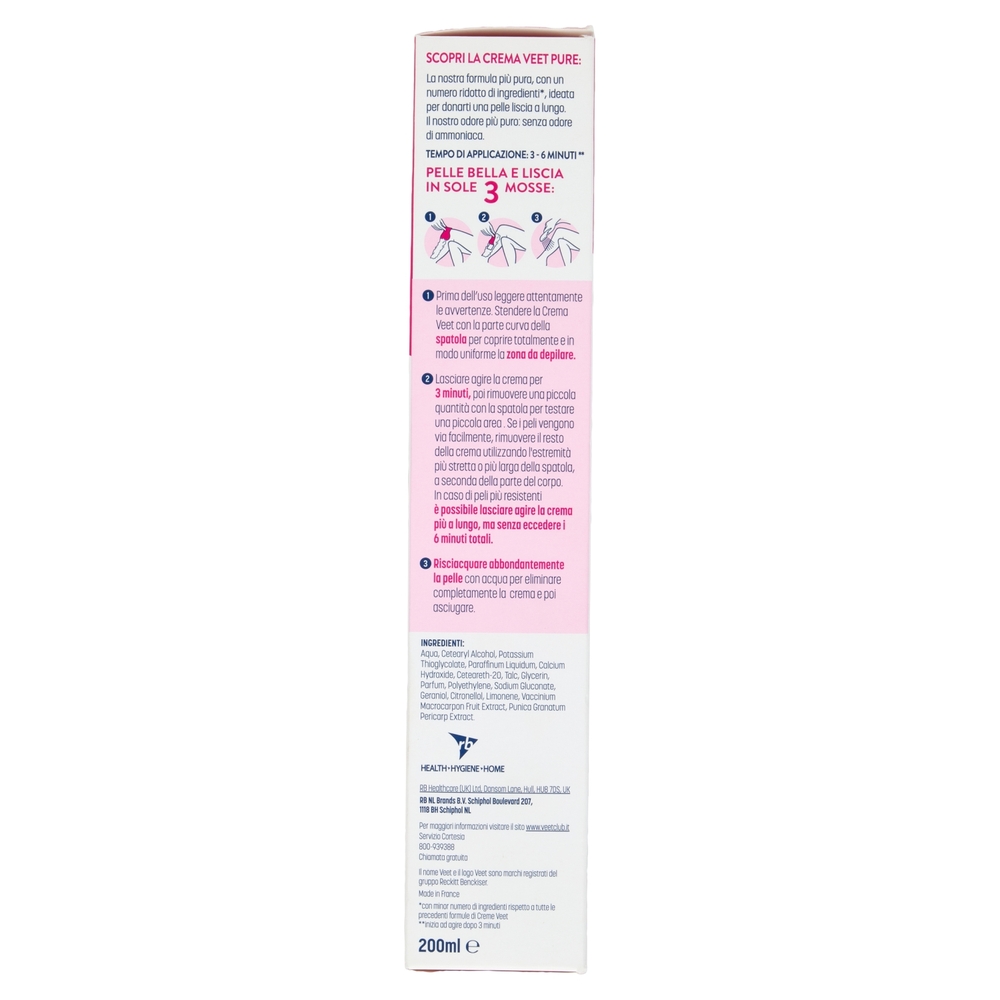 Veet Crema Depilatoria Corpo e Gambe Pure Pelli Normali 200 ml